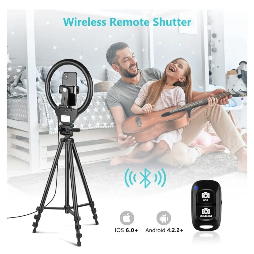 Sensyne 10'' Ring Light with 50'' Extendable Tripod Stand with Phone Holder